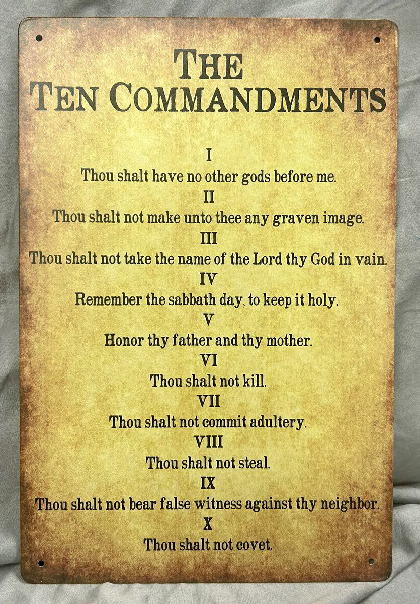 The Ten Commandments - Metal/Tin Wall Art