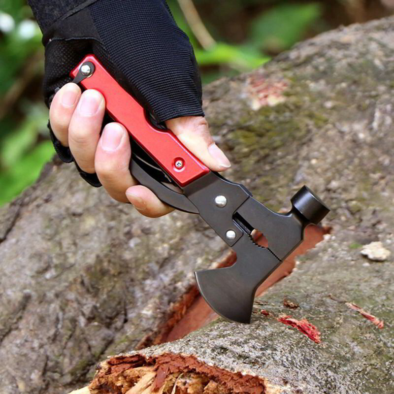 11In1 Portable Outdoor MultiTool Camping Hammer Hatchet