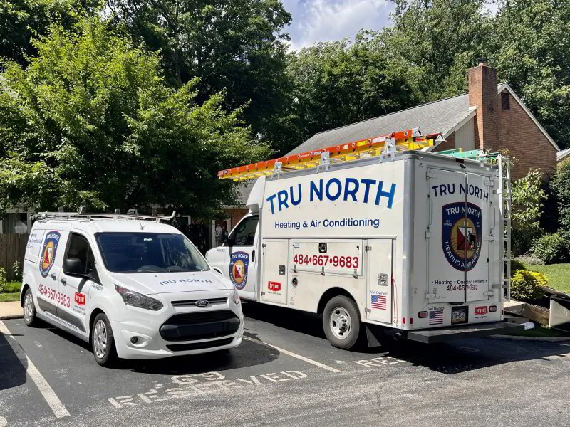 Tru North HVAC service vans in Downingtown PA