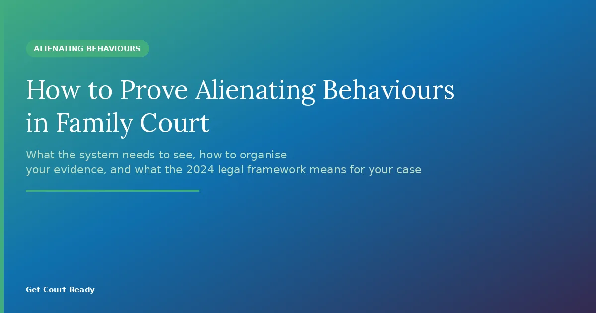 Strategies for Proving Parental Alienation in Family Court 2024