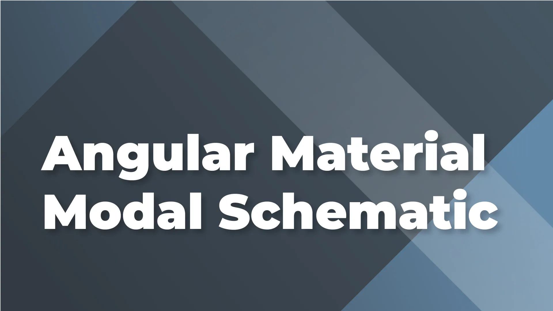 Angular Material Modal Schematic