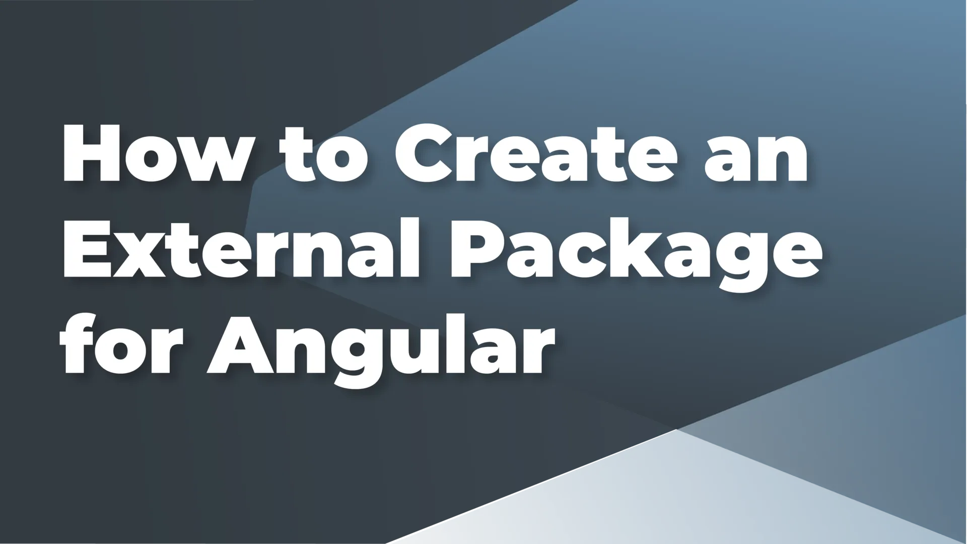 How to Create an External Package for Angular