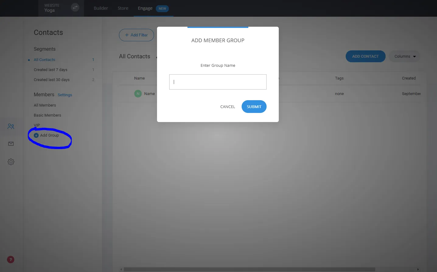 Add Grp Adding/edit a new Members Group