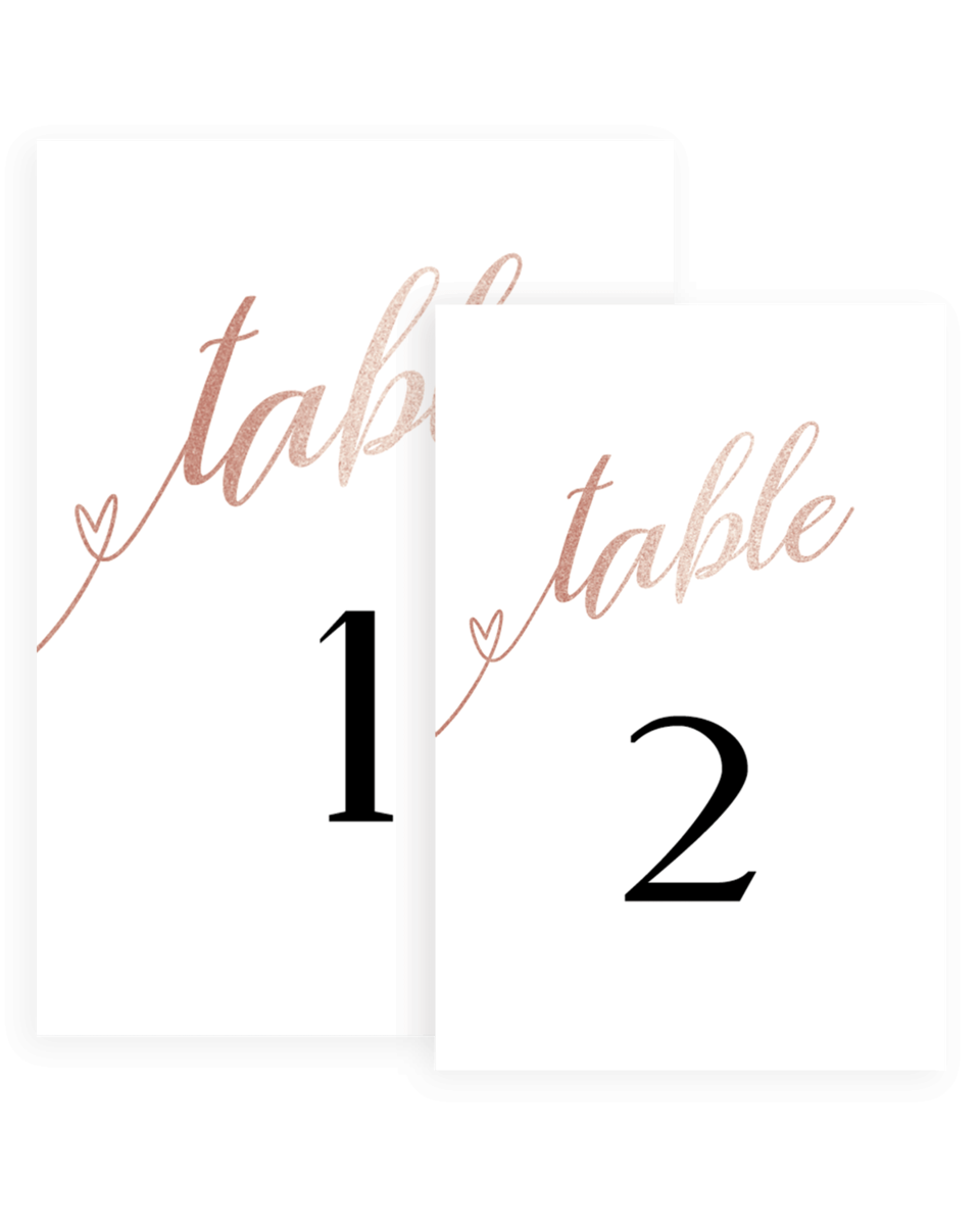 Glamorous Wedding Table Number Cards Template - FL23 In Table Number Cards Template