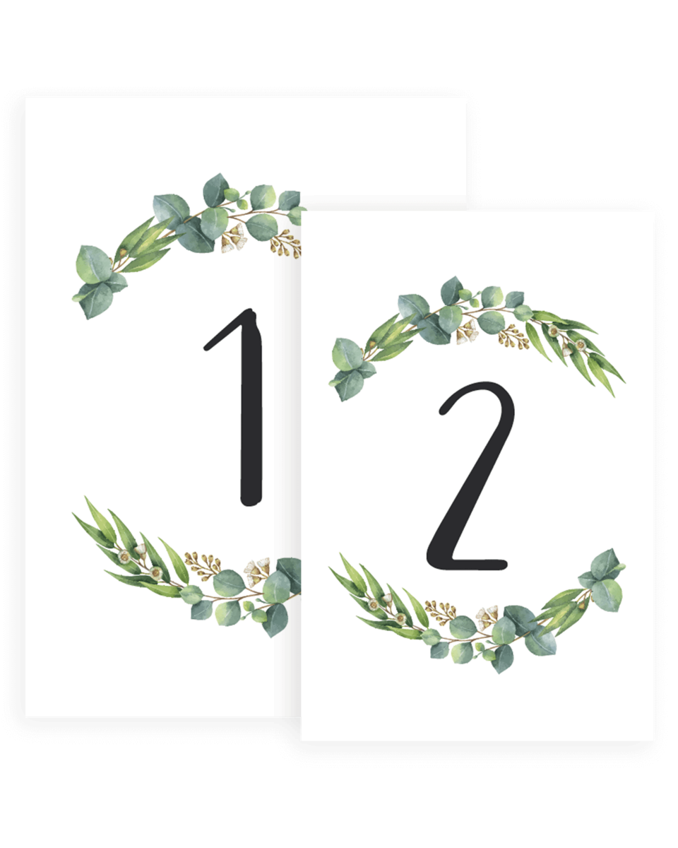 Botanical Wedding Table Numbers Templates Re1