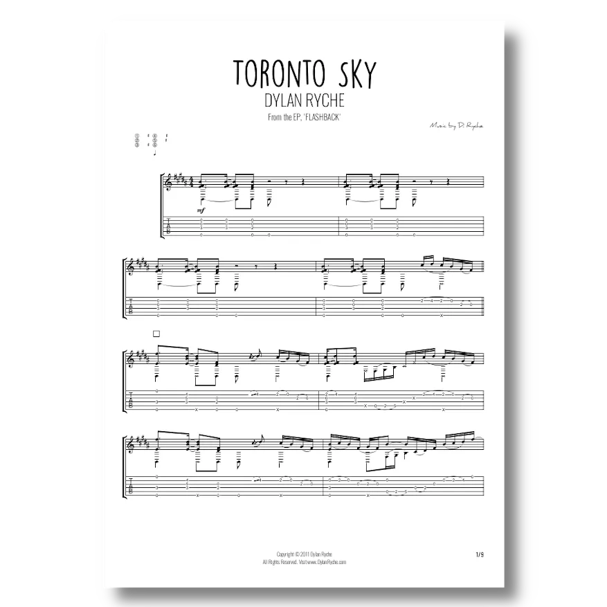 'Toronto Sky' (Flashback) - Guitar TAB