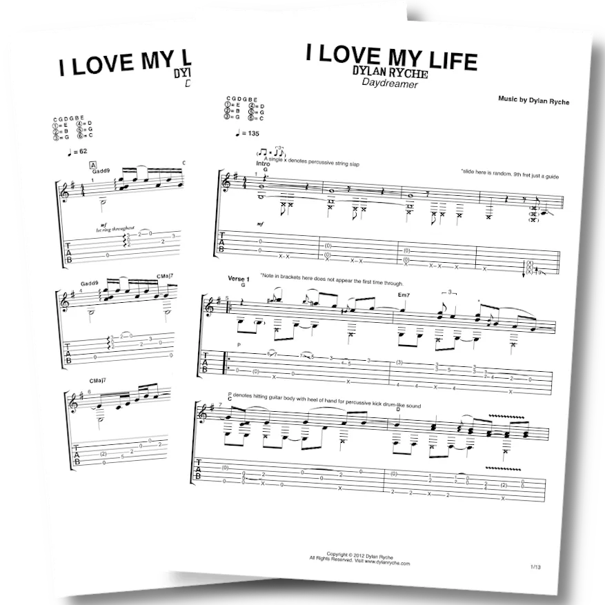 'I Love My Life' & 'I Love My Life (Prelude) - Guitar TAB
