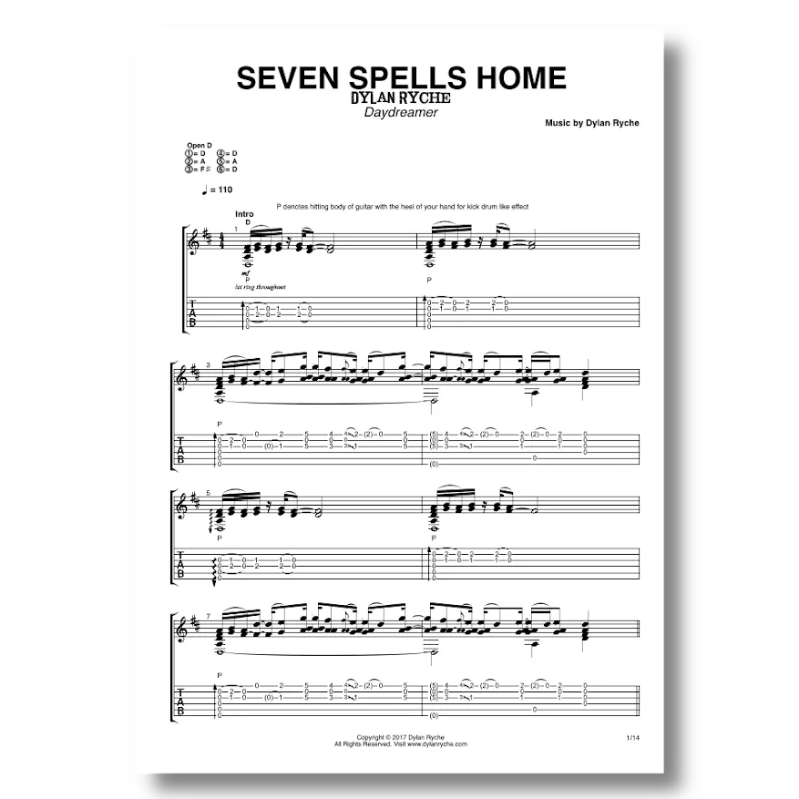 'Seven Spells Home' - Guitar TAB