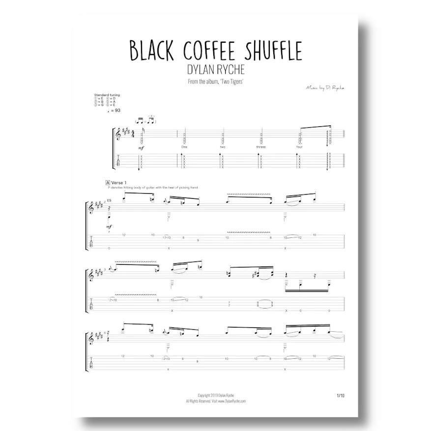 Black Coffee Shuffle Guitar TAB black-coffee-shuffle-guitar-tab