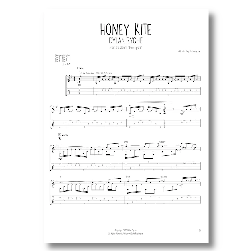 'Honey Kite' - Guitar TAB