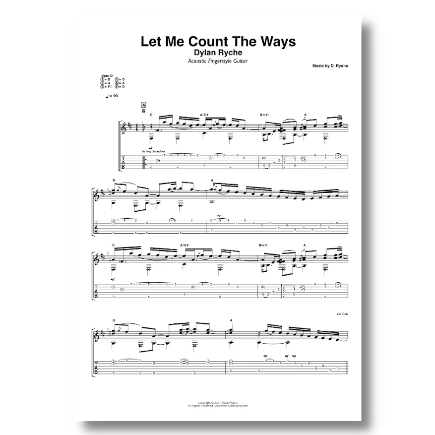 'Let Me Count The Ways' - Guitar TAB