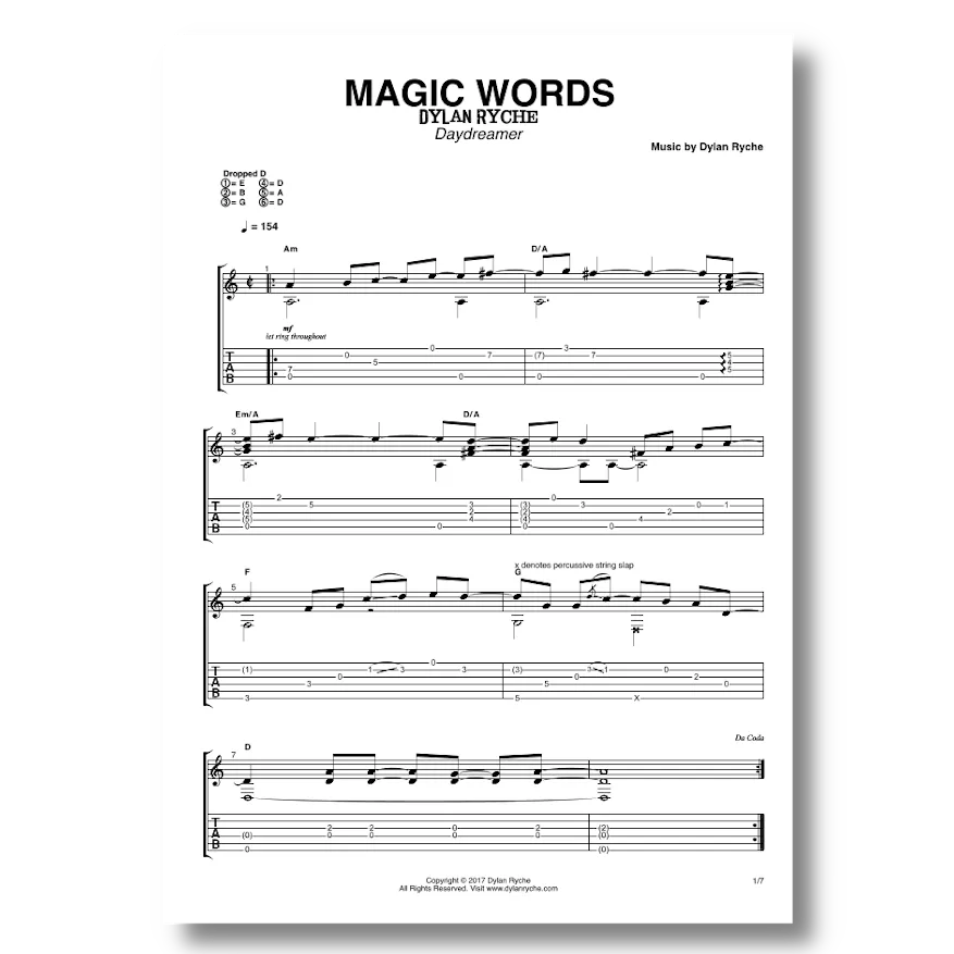 'Magic Words' - Guitar TAB