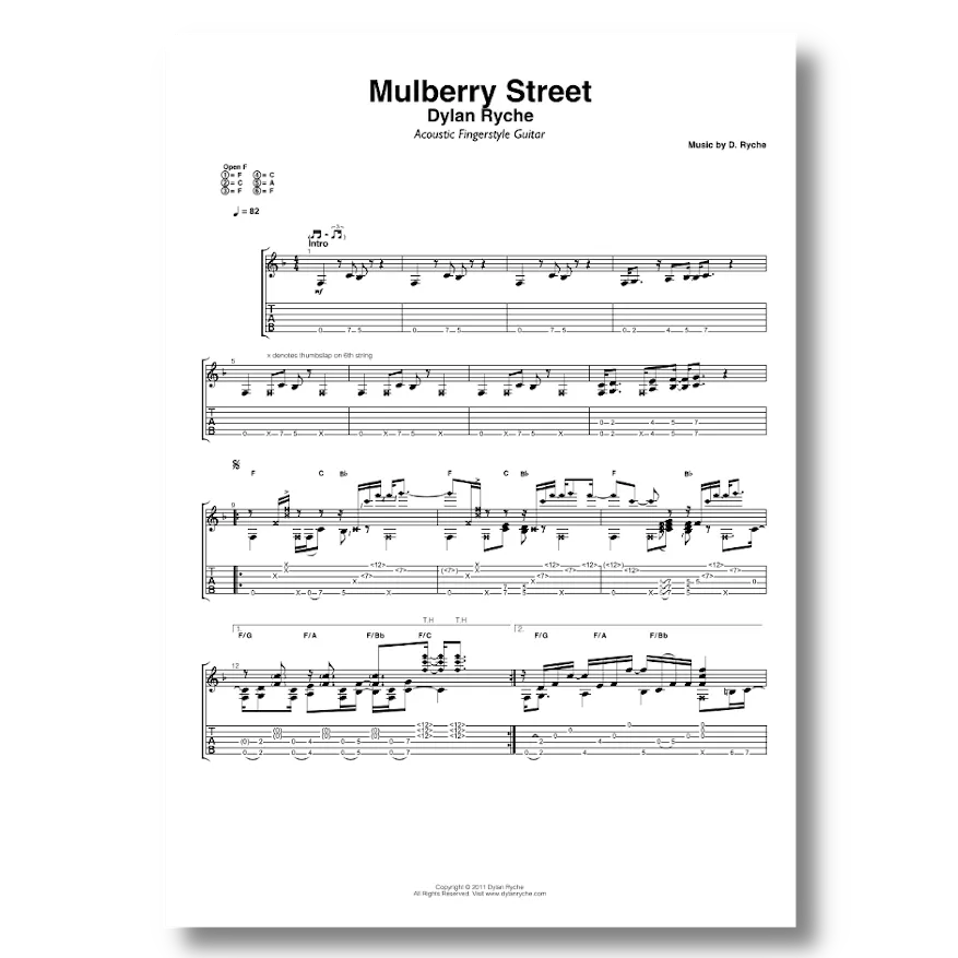 'Mulberry Street' - Guitar TAB