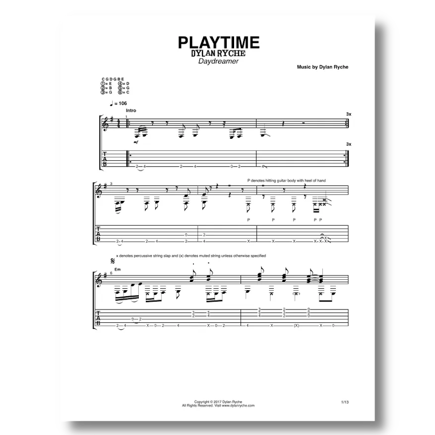 'Playtime' - Guitar TAB