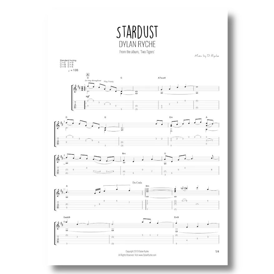 'Stardust' - Guitar TAB