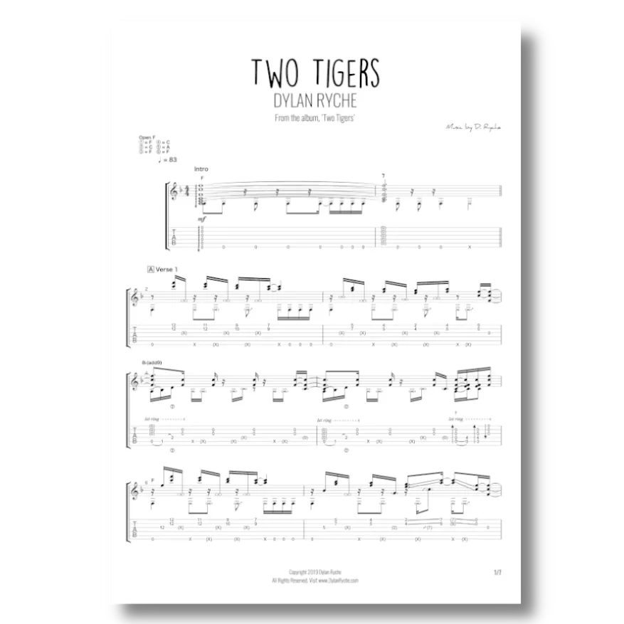 'Two Tigers' - Guitar TAB