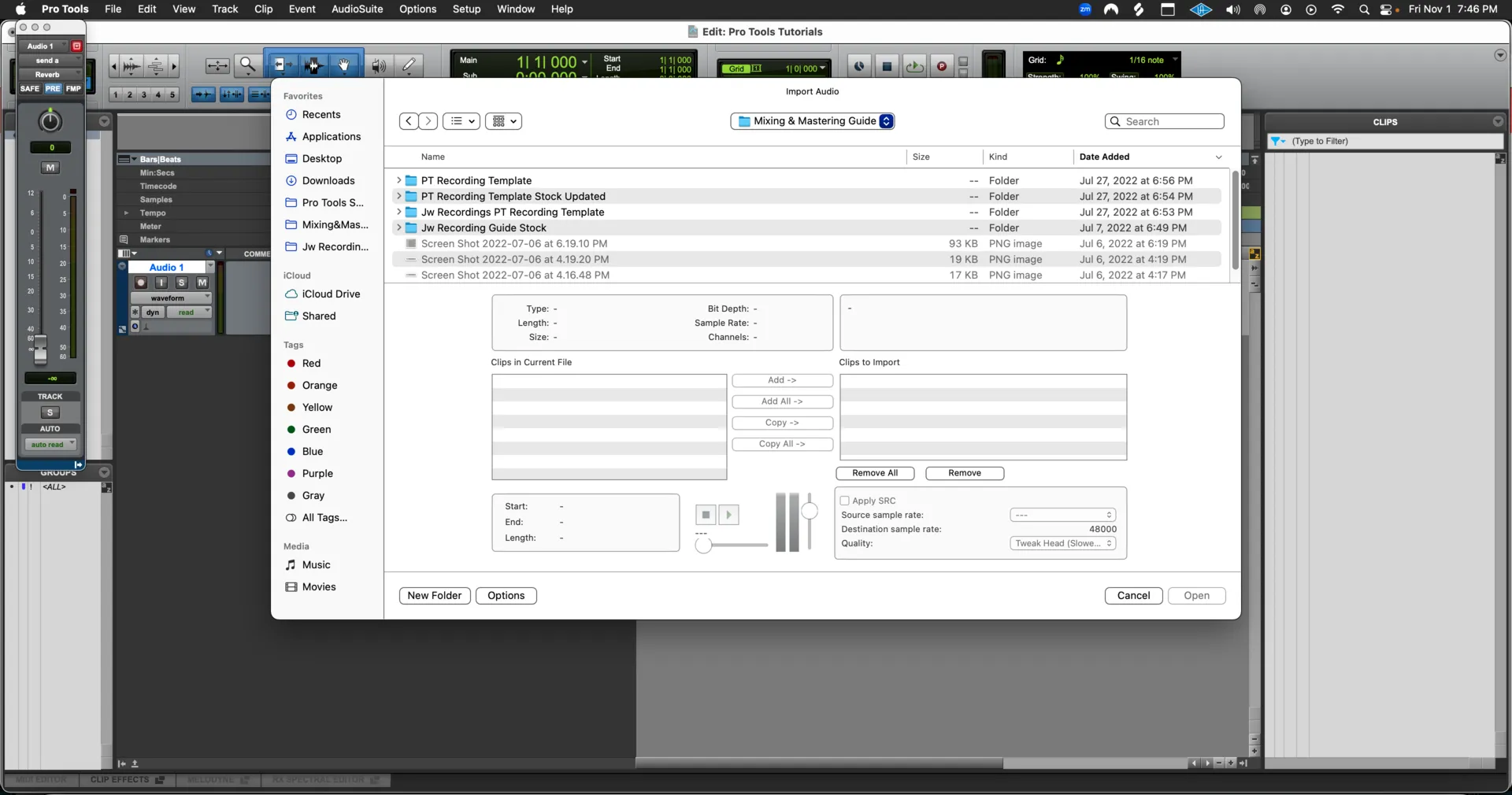 Pro Tools: Importing & Exporting