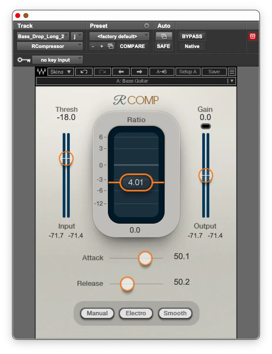 An RCompressor on a bass