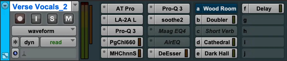 A vocal chain using compression and EQ