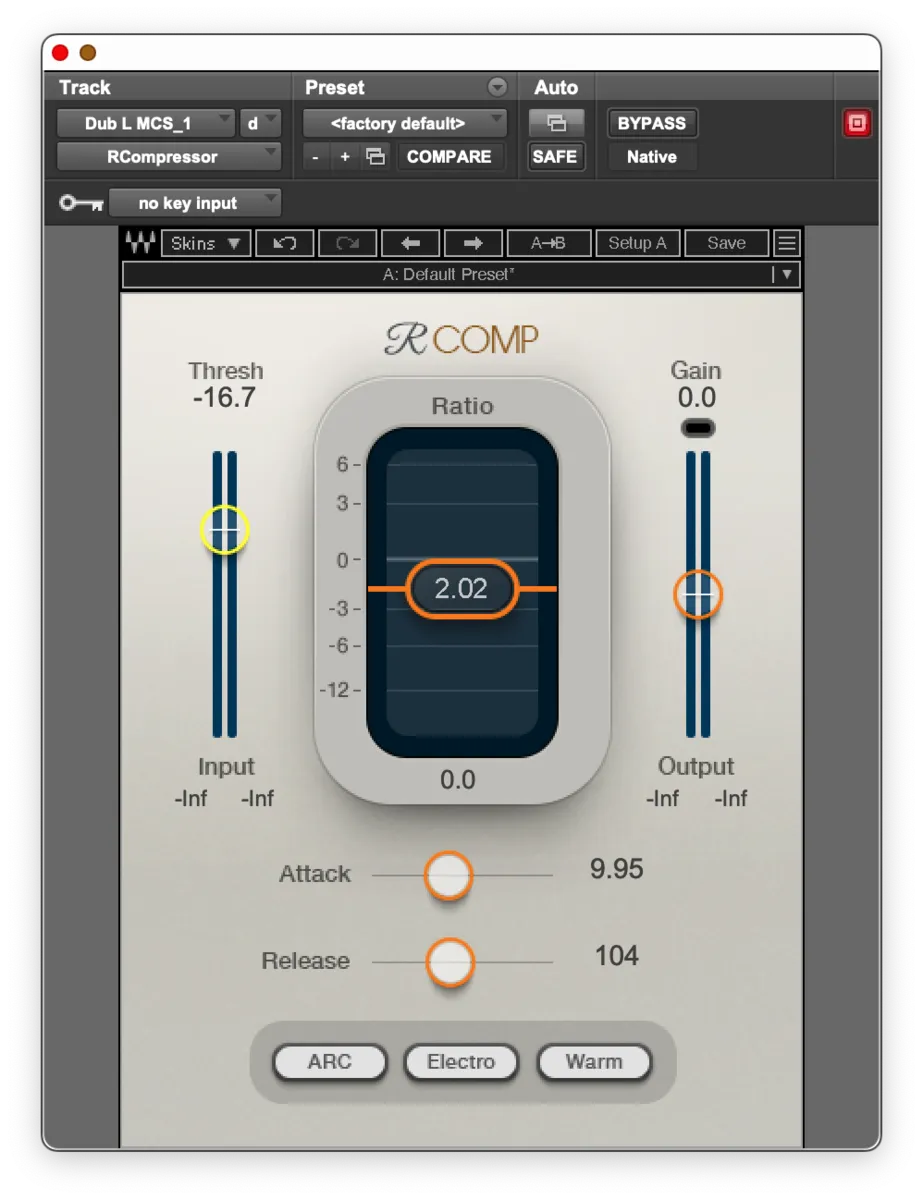 Waves RCompressor plugin