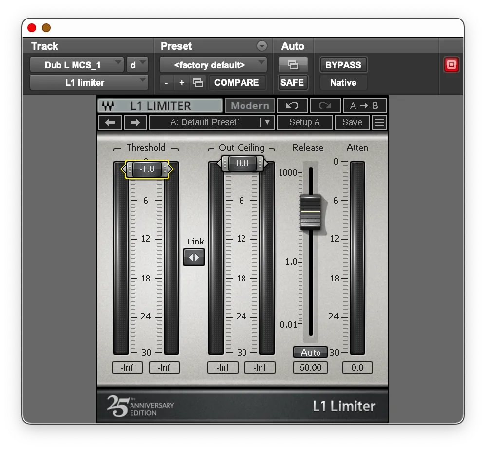 Waves L1 Limiter plugin