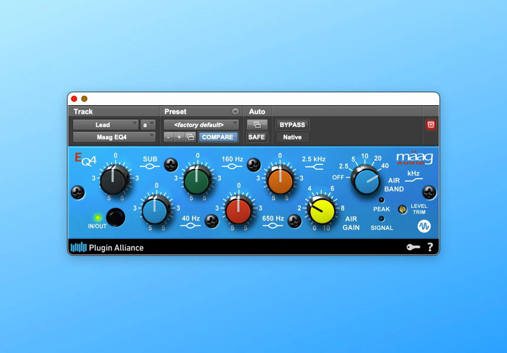 Maag EQ plugin boosting air