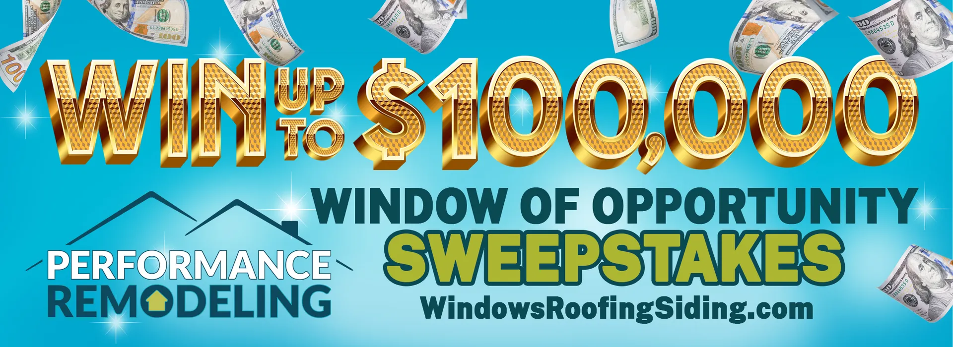 $100,000 window of opportunity sweepstakes badge