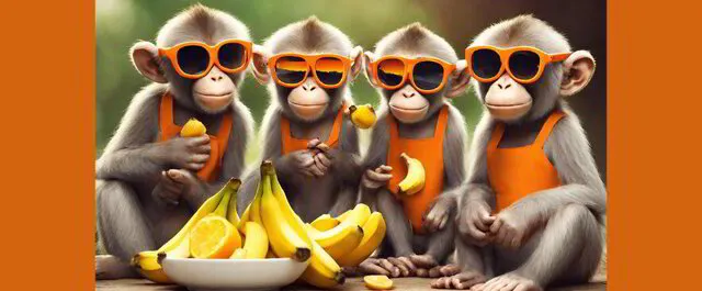 Mighty Stitch Monkeys Eating Bananas https://mightystitch.com