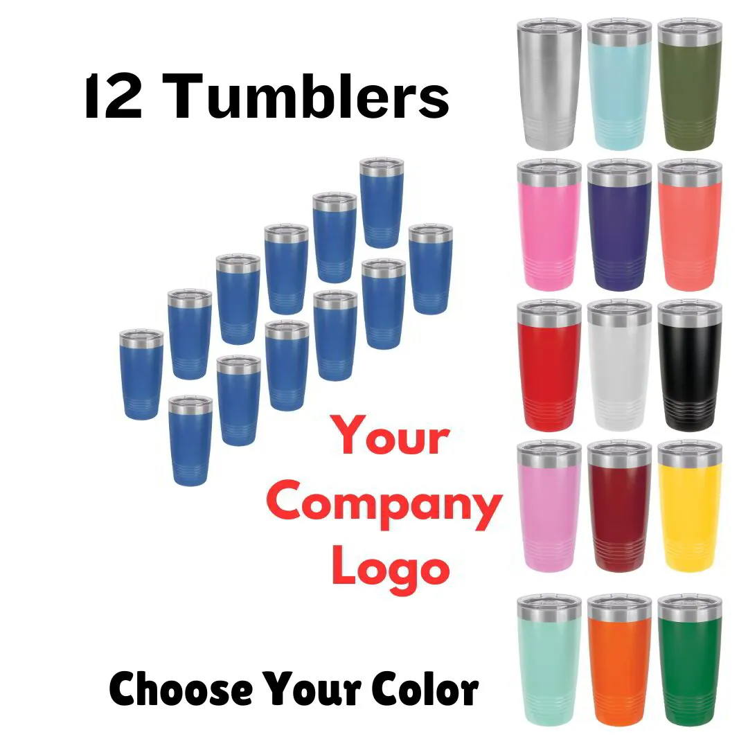 12 Tumblers w/Company Engraved Logo