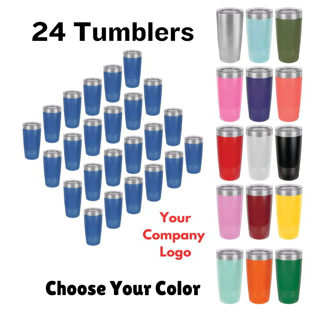 24 Tumblers w/Company Engraved Logo