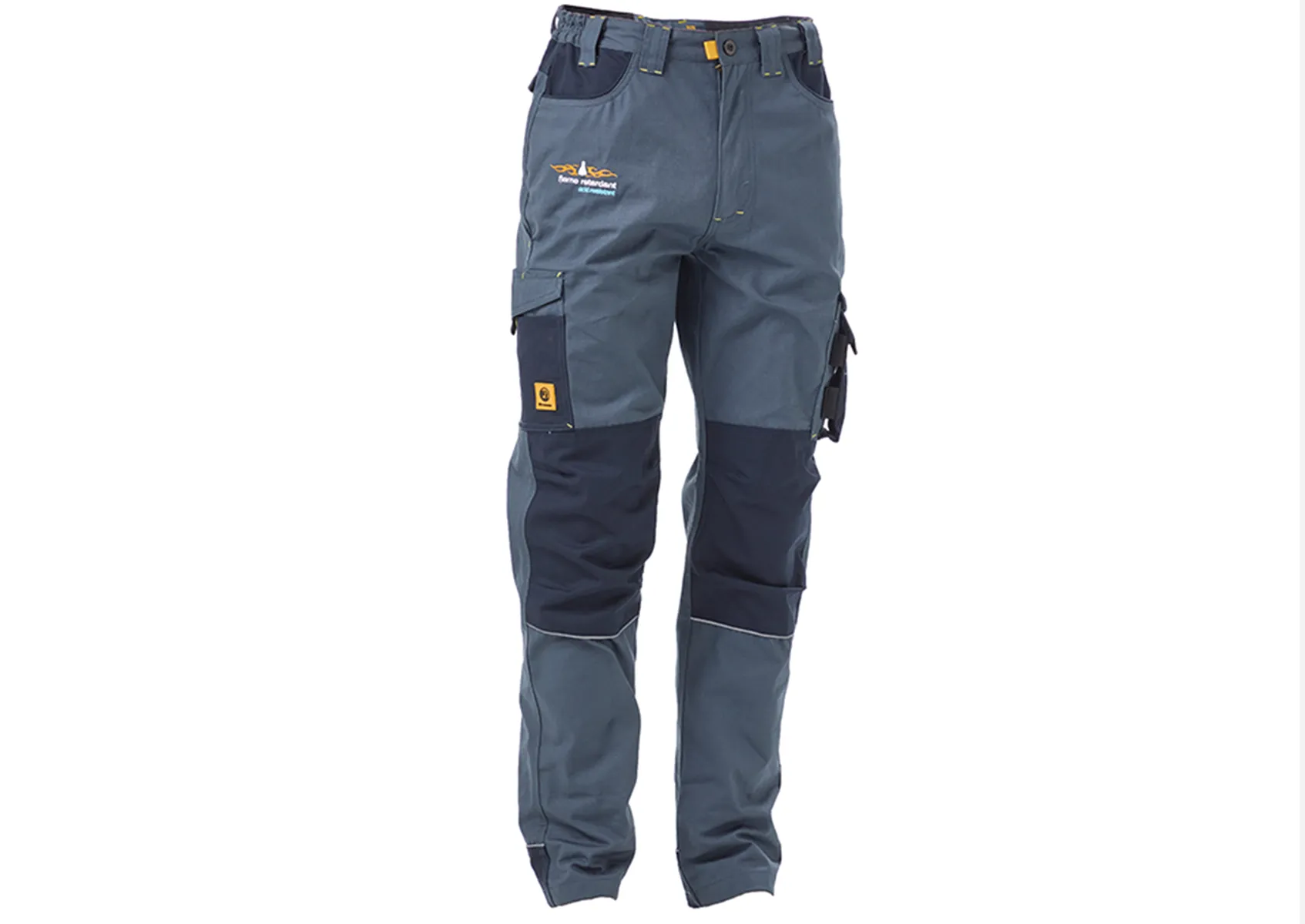 Dromex Airforce Blue Flame And Acid Utility Pants.