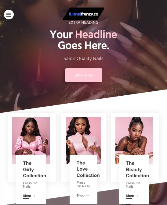 Online Nail Shop Landing Page DFY Template + Toolkit 