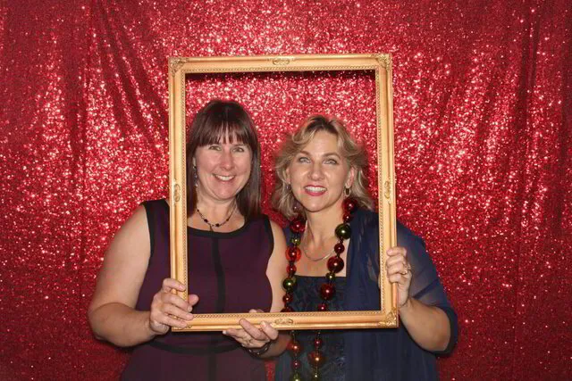 red glitter backdrop option - photo booth rental