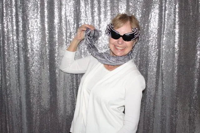 silver glitter backdrop option - photo booth rental