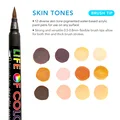 Life of Colour Skin Tone Brush Tip Acrylic Paint Pens - Set of 12