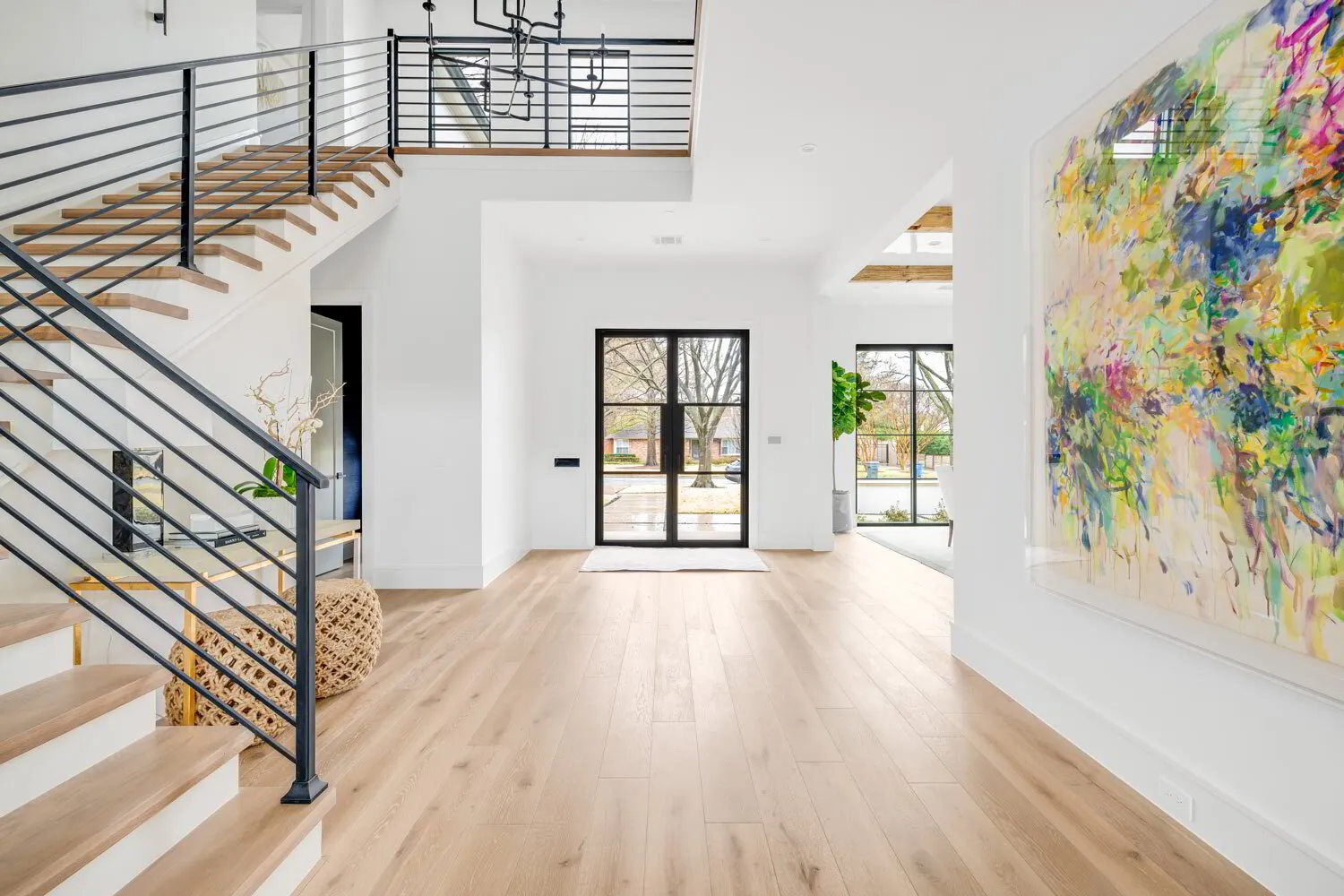 Modern staircase in new custom homes