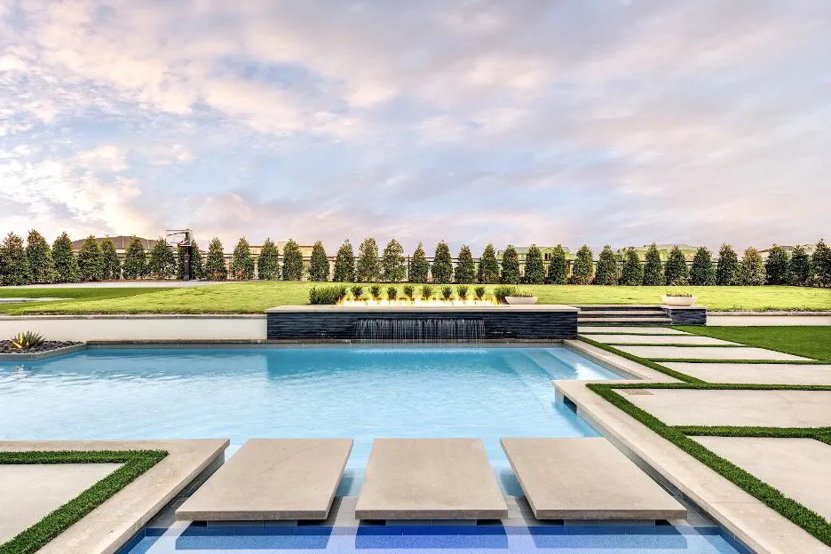 luxury pool in new custom homes