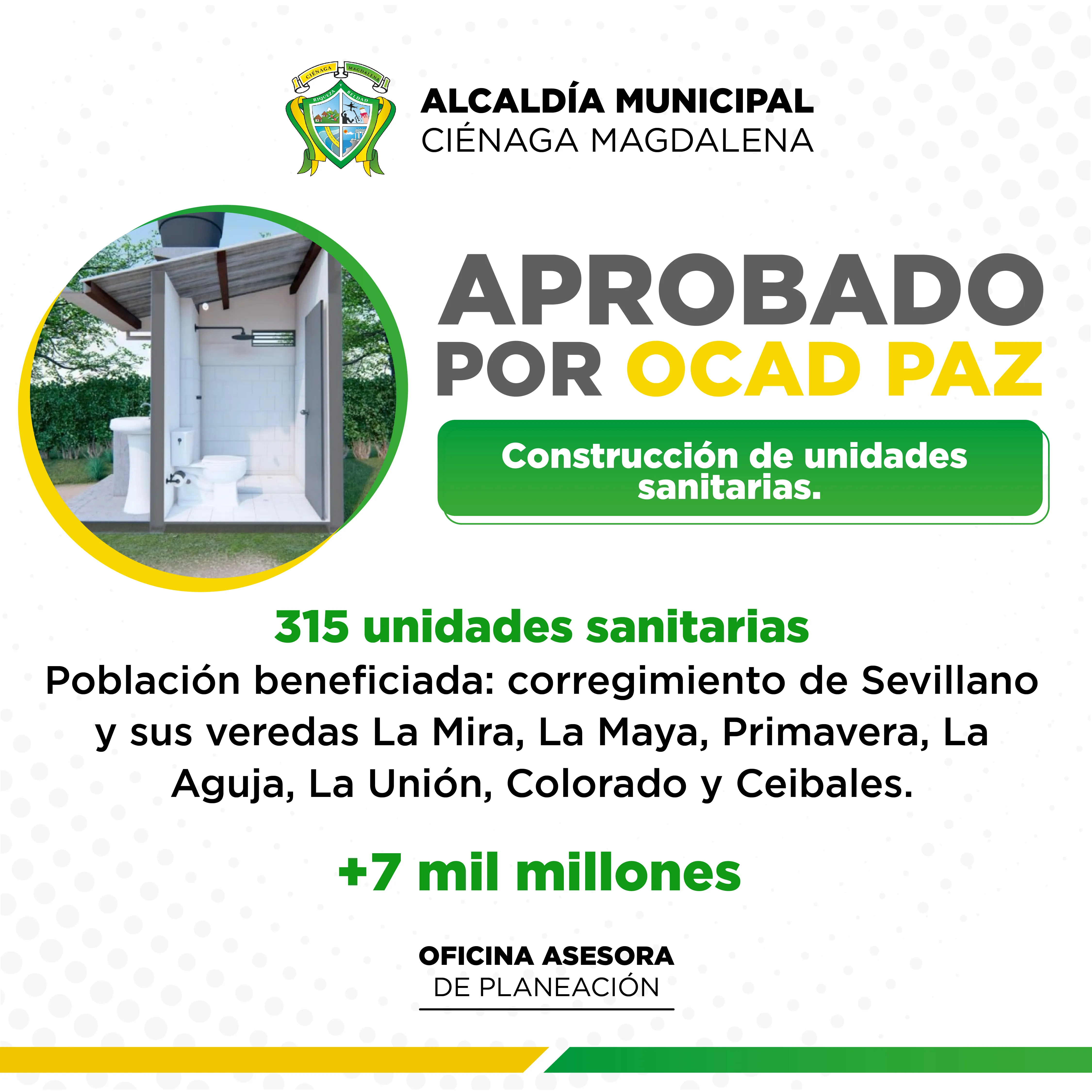Se aprobó en OCAD Paz proyecto de construcción de unidades sanitarias ...