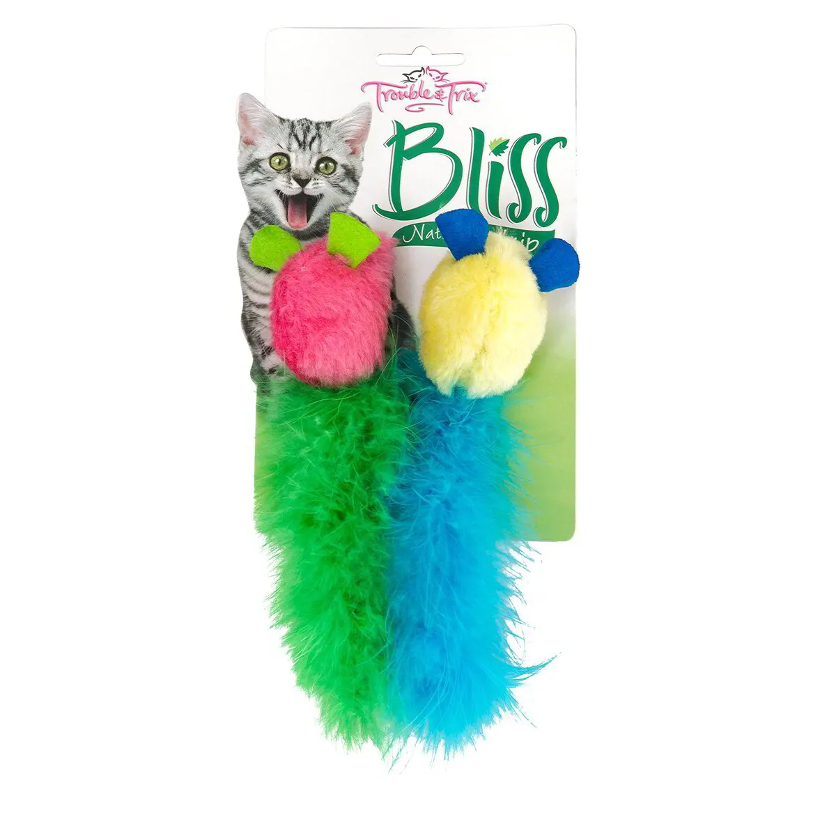 Trouble and Trix Bliss Catnip Tweet Mice Cat Toys - 2 Pack