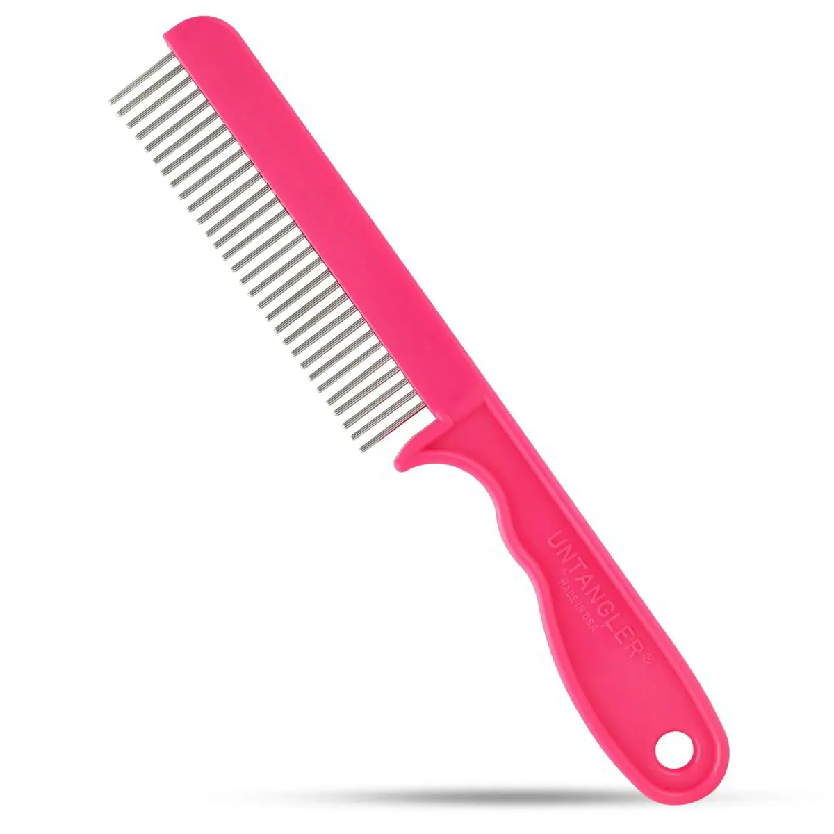 The Untangler - Super Groom Comb II (30 Fine-spaced Stainless Steel teeth) – with Rotating Teeth for untangling mats. Best Seller for Small Breeds! (T735SS)