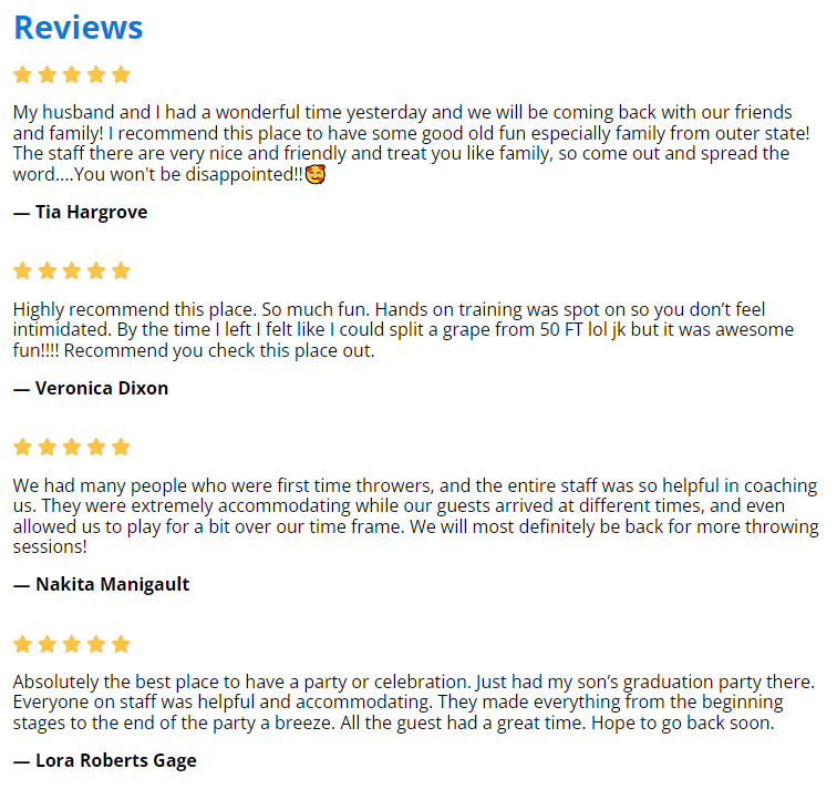 Lumber Jill's Axe Throwing