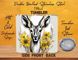 Sketched Antelope & Sunflower Tumbler - 500ml
