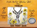 Sketched Antelope & Sunflower Tumbler - 500ml