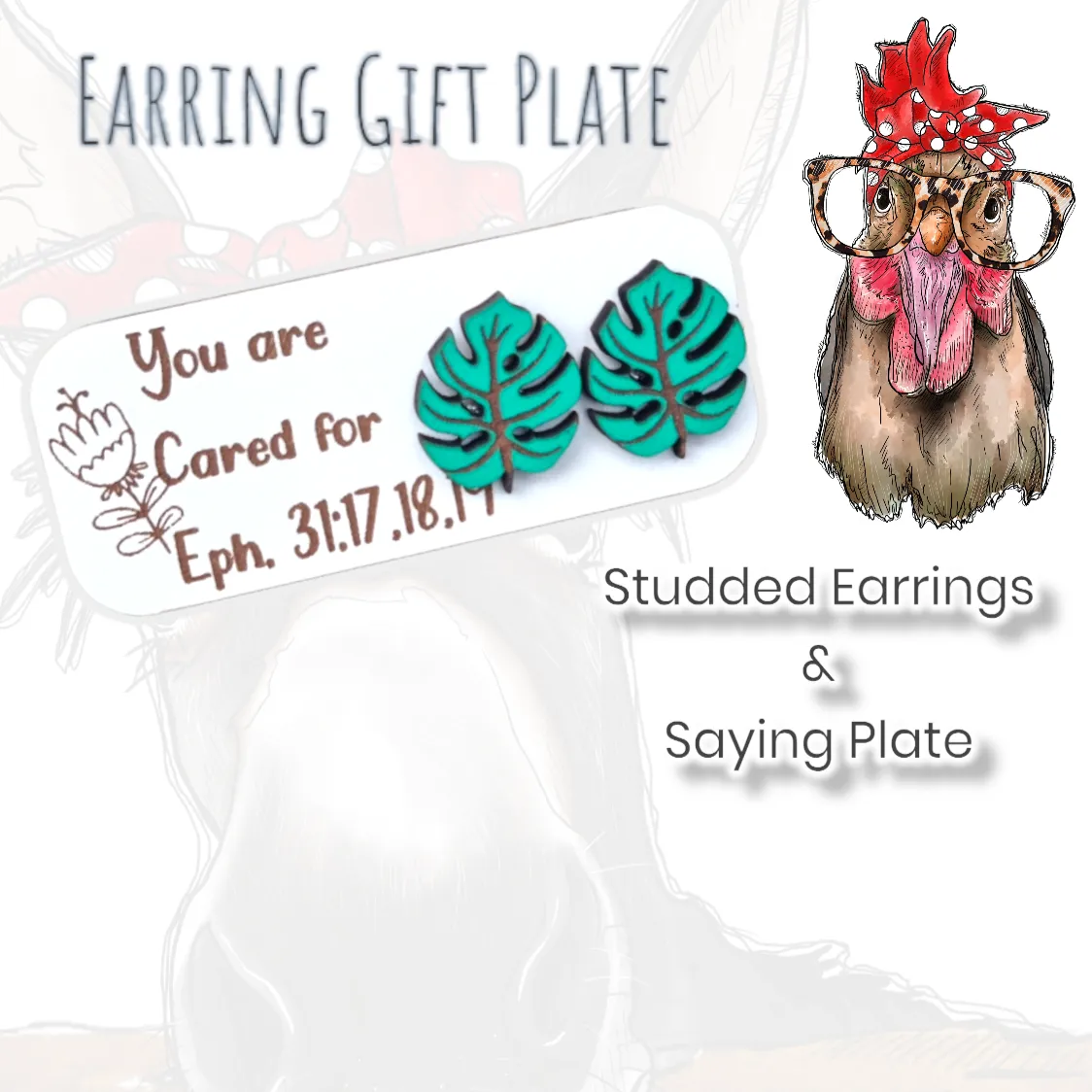 Earring Gift Plate - Green Leaf 