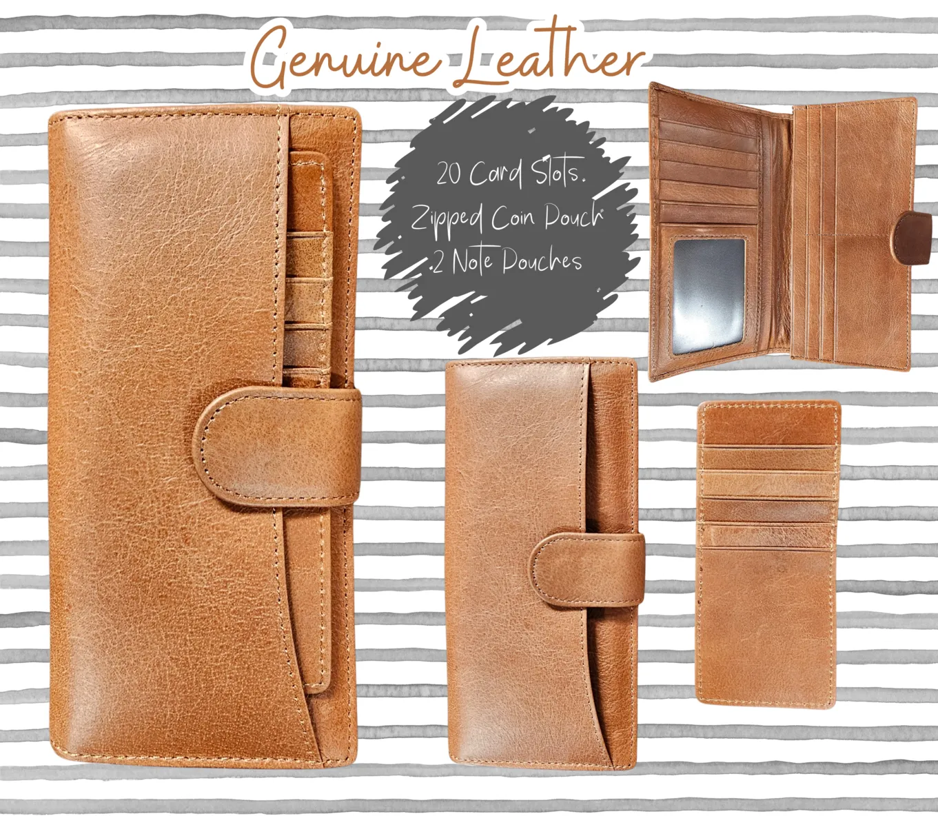 Genuine Leather Ladies Wallet - Engraved
