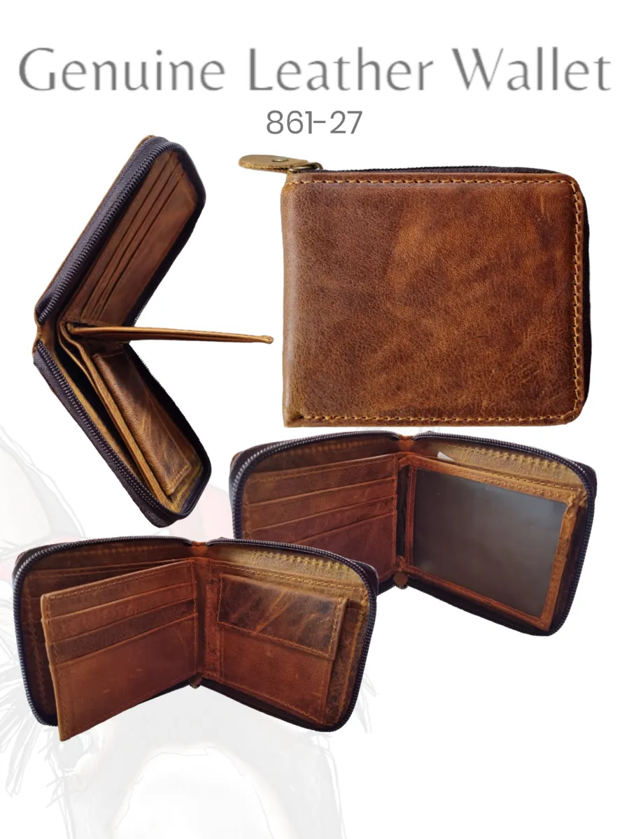 Genuine Leather Wallet Zip