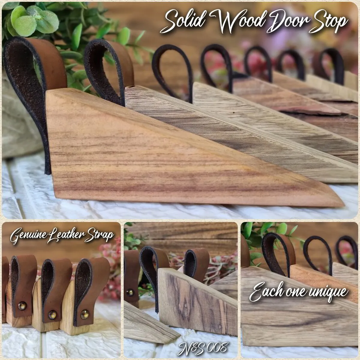 Solid Wood Door Stop Wedge