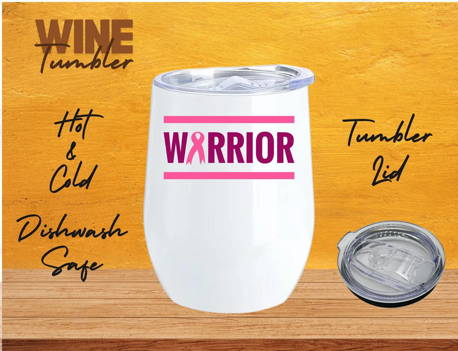 Wine Tumbler - Pink Warrior