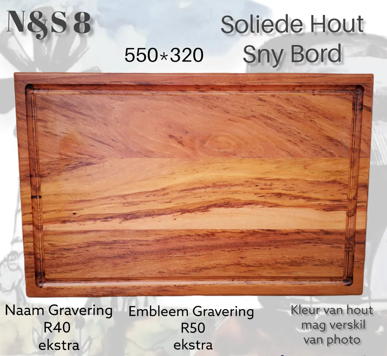 Solid Wood Cutting Board & Sauce Trap