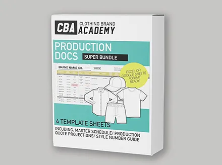 Production document templates  for start-up clothing lines. Clothing Brand Mentor and Designer @JonPhenom presents CBA